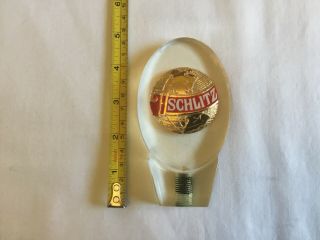 Vintage Schlitz Brewing Milwaukee World Globe Lucite Acrylic Beer Tap Handle