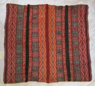 Handmade Andean/peruvian Folk Art Alpaca Wool Blanket Tapestry 42 " X 45 "