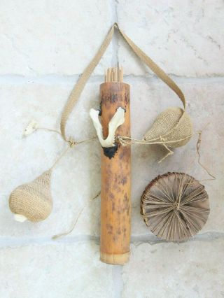 Peruvian Amazon Quiver With Blow Darts - Collectible