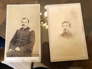 2 Rare Cdv Photos Civil War Union Officers