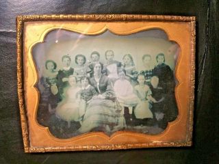 Daguerreotype Picture Teacher And 13 Children,  Marcellus Ny,  Antique 1840 - 1860