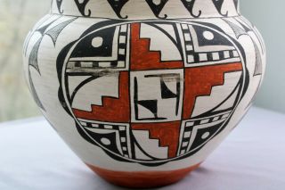 Southwest Native American Acoma Pueblo Pottery Large Polychrome Olla 3
