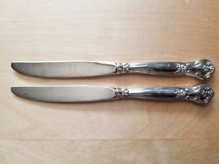 2 Antique Vintage Collectible Flatware,  9 " Knives,  Silver Plated