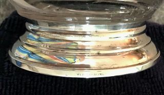 WEB Sterling Silver Base Etched Glass/Crystal Divided Mayo Relish Dish Bowl EUC 3