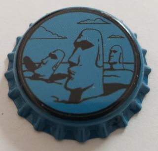 100 Blue Heads Home Brew Beer Bottle Crown Caps Easter Island