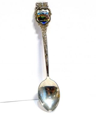 Vintage 800 Continental Solid Silver & Enamel Spoon Salzburg Austria Spoon,