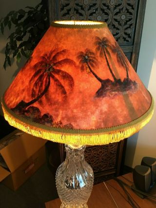 Hula Lamp Lampshade Hawaiian Hand Painted