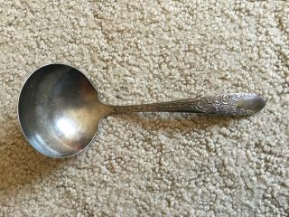 National Silver Co " Rose And Leaf " 1937 Silverplate Gravy Ladle 6 1/2 "