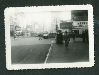 Vintage Photo Times Square York City Ny Cars & Taxis Signs 429102