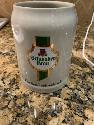 Vintage German Stuttgarter Schwaben Brau Stoneware Beer Stein Mug Stamped German
