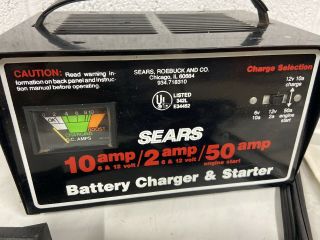 Vintage Sears 12v 10amp 50amp Starter Engine Battery Charger