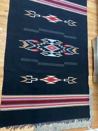 Vintage Mexican Indian Design Rug Blanket Weaving Textiles