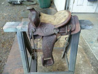 Small Western Salesman Sample Saddle /all Leather/unique Item/pets /horse