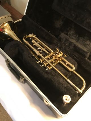 Vintage Vincent Bach Bundy Selmer Trumpet Case & Mt Vernon Ny 7c Mouthpiece Usa