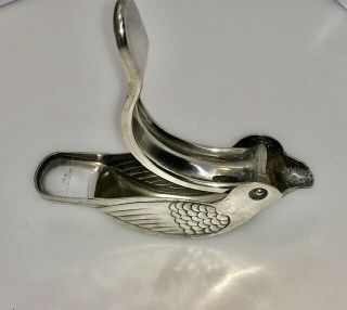 Antique Silverplate Figural Bird Citrus Lemon Lime Squeezer Made In W.  Germany