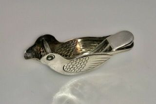 Antique Silverplate Figural Bird Citrus lemon lime squeezer made in W.  Germany 2