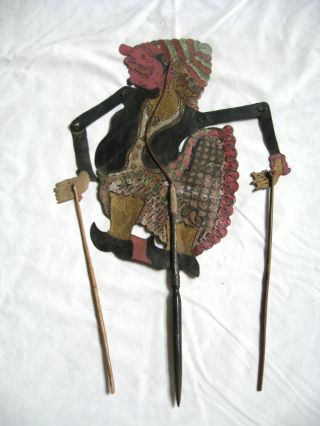 Antique Wayang Indonesia Asia Hand Painted Man Shadow Puppet 2