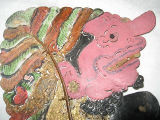 Antique Wayang Indonesia Asia Hand Painted Man Shadow Puppet 3