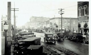 1925 Vintage Photo Car Traffic On Main Street In Downtown City Of Moscow Idaho