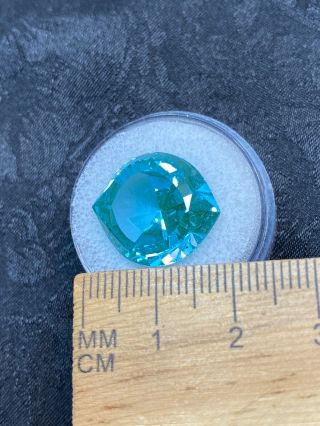 Neat Shaped Unknown Faceted Gemstone In Gem Jar - 21.  20ct - Vintage Estate Find