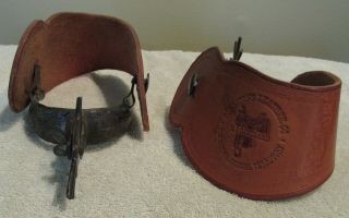 2 Vintage Western Spurs With Leather Straps