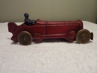 Champion Cast Iron Large Red Race Car 8 1/2 " 1930 