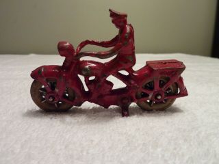 Kilgore Cast Iron Motorcycle Red 4 " 1930 