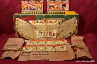 Louis Marx & Co Big Top Circus 4810 Play Set W Orig.  Animals People Accessories