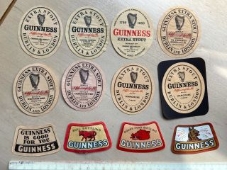 12 Vintage Guinness Labels - Boar’s Head Hancocks Everards Winchester Courage,
