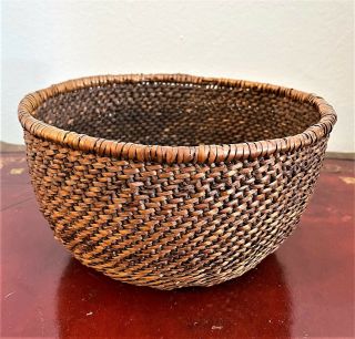 Antique 19th C Native American Indian Basket With Patina