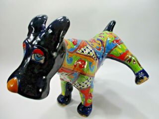 22 " Xl Dog Puppy Colorful Mexican Ceramic Pottery Talavera Decoration Figure