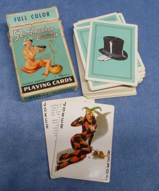 52 American Beauties Gil Elvgren Pin Up Playing Card Deck B&b Vintage