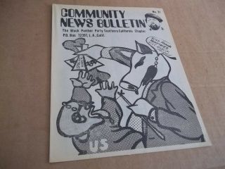 Black Panther Newspaper So.  Cal.  Community News Bulletin April 1970 Vg,