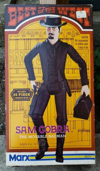 Vtg Marx Sam Cobra Best Of The West Jointed Western Doll Toy Complete W/box Cib