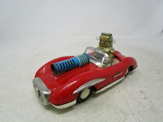 Vintage Asahi Atc Robot Space Patrol Mercedes Friction Tin Car  Rare