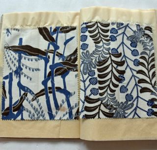 1917 Japanese Textile Sample Book Casual Kimono Stencil Dyed Cotton Fabric