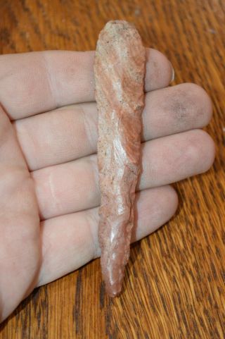 Outstanding Striped Payson Chert Archaic Drill Pike Co,  Illinois 4 X.  75 Good