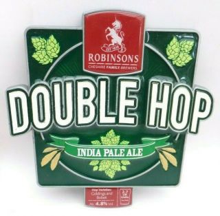 Robinsons Double Hop Ipa Metal Beer Pump Badge & Clip Bracket Brewery Collector