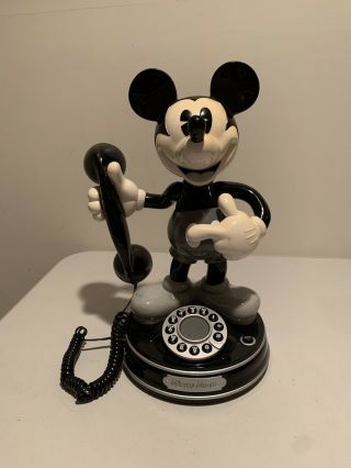 Vintage Disney Mickey Mouse 1997 Telemania Telephone Rotary Phone Talking Moving