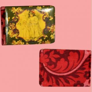 Lovely Antique 1907 Victorian Celluloid Autograph Book W Two Girls