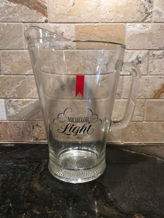 Vintage Michelob Light Beer Glass Pitcher - -