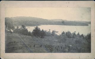 Antique 1900 J.  A.  French Pastoral & Lake Landscape Cabinet Photograph Keene Nh