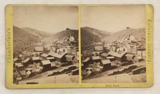 W.  Chamberlain’s Colorado Scenery Black Hawk,  Colorado 1870s Stereoview