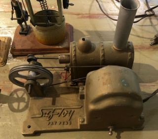 Saf - Toy Vintage Toy Steam Plant Electric Motor Engine & 3 Machines 1 Pulley 2