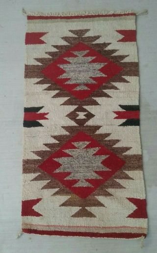 Native American Handwoven Navajo (?) Saddle Blanket/rug 37 " X 19 "