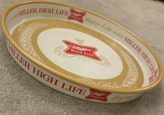 Vintage Retro Miller High Life Beer Tray Tin “enjoy Life With Miller High Life”