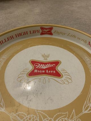 Vintage Retro MILLER HIGH LIFE Beer Tray Tin “Enjoy Life with Miller High Life” 3