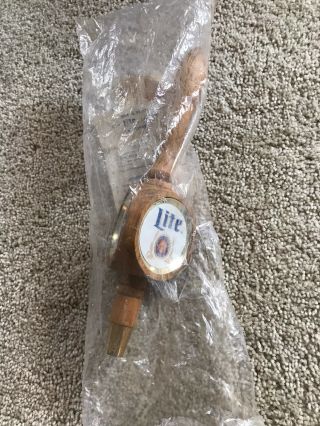 Miller Lite Beer Tap Handle Keg Pull Wood Wooden Vintage
