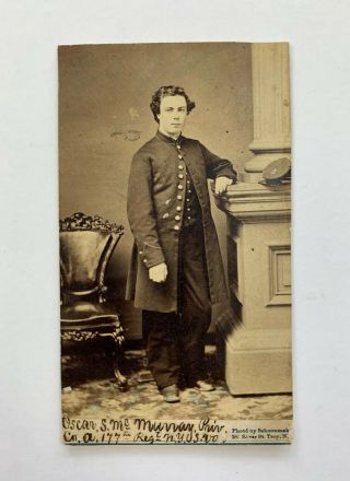 Identified Civil War Cdv Photo Co.  A 177th Regt Nys Volunteer Infantry 1860s