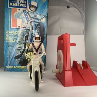 1973 IDEAL Toy EVEL KNIEVEL STUNT CYCLE,  RARE Canadian FRENCH / ENGLISH 3